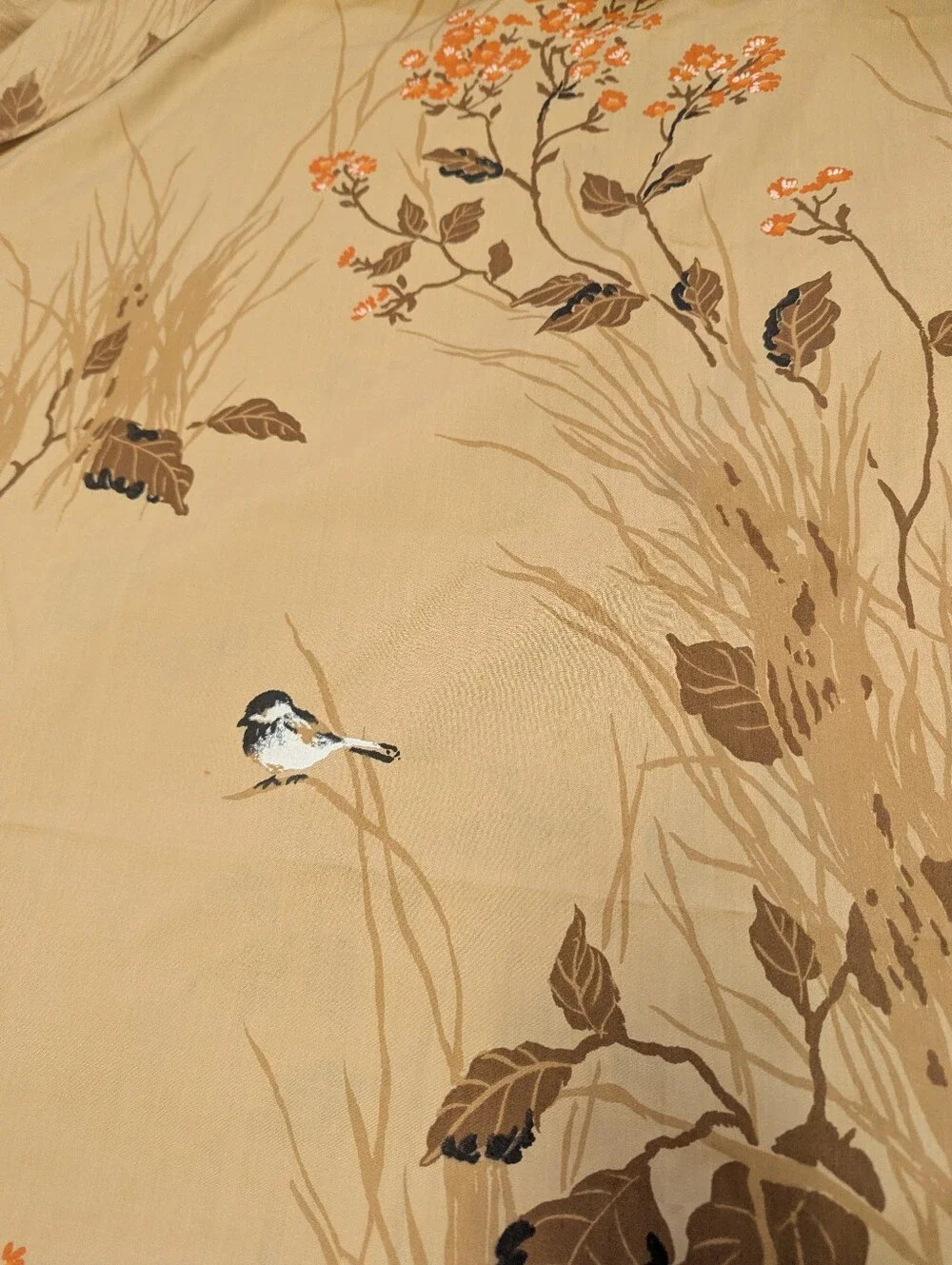 Little Chickadee By Pequot Muslin Vtg 70's Flat Sheet & Pillowcase Set Double